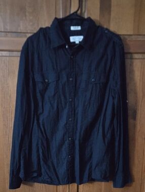 Eighty Eight Men's Size Large Dark Blue Button-Up Shirt